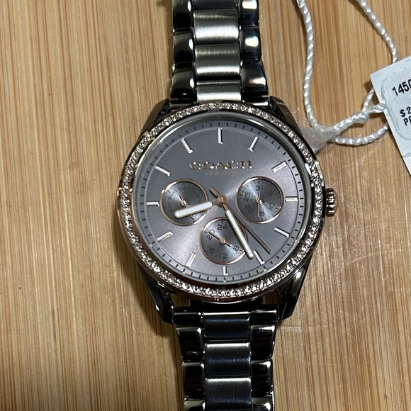 Coach Preston Gunmetal  Grey Watch With 36mm Chronograph Face - Picture 2 of 8